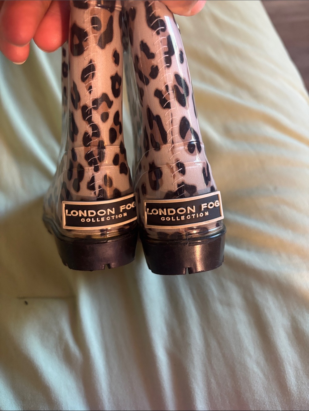 London Fog Toddler Leopard-Print Rain Boots - Black & Brown